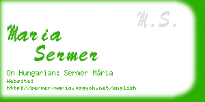 maria sermer business card