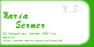 maria sermer business card